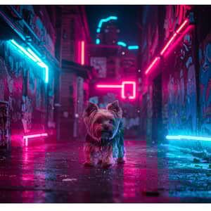 Courage the Cowardly Dog in Colorful Night Scenes