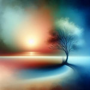 Serenity of Solitude: Abstract Tree Art