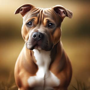 Unique Brown and Beige Pit Bull Dog | Natural Setting