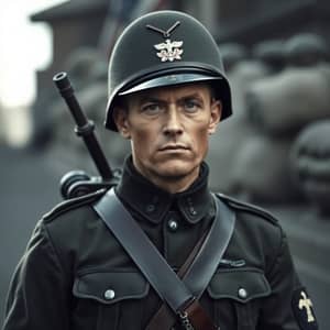 World War 2 German Soldier in Battle Uniform