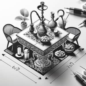 Stylish Hookah Lounge Design with Elegant Table Setup