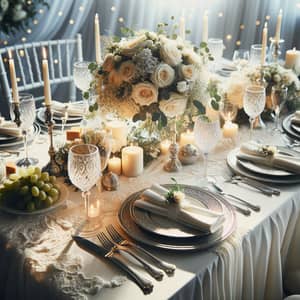 Elegant Bride and Groom Table Setup for Weddings