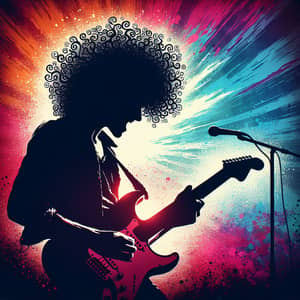 Jimi Hendrix Silhouette: Rock Guitarist Icon