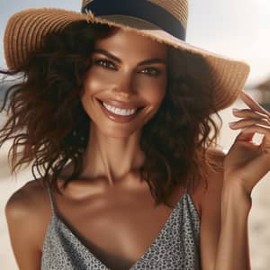 Stylish Woman Enjoying Sunny Beach Day