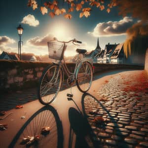 Charming Bicycle by a Cobblestone Path