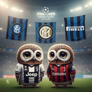 Two Crying Owls in Soccer Jerseys
