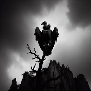 Imposing Condor Silhouetted Against Stormy Sky