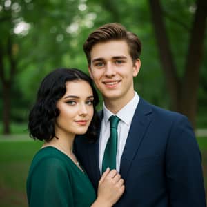 Stylish Couple Portrait: Black & Brown Hair