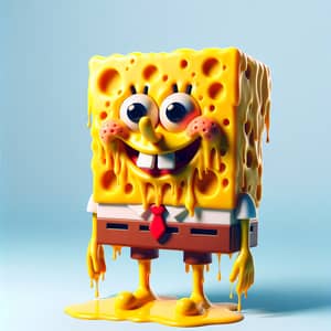 Melting Spongebob Character Art - Fun Underwater Scene