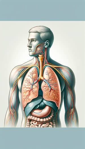 Human Body Illustration Focused on Lungs