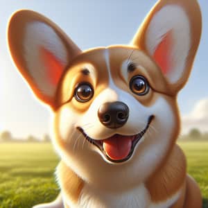 Adorable Fawn-Colored Pembroke Welsh Corgi on Green Lawn