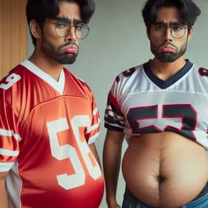 South Asian Man in Football Jersey and Glasses