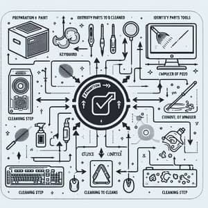 Flowchart Symbols & Steps for Cleaning Computer Parts