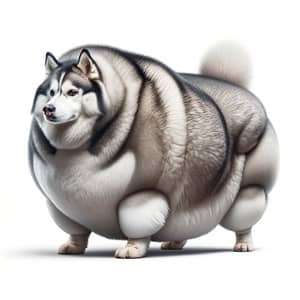 Inflated Siberian Husky - Absurdly Comedic Wildlife Encounter