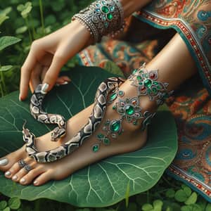 Sexy Foot Accessories with Snake Charm