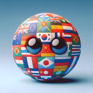 Unique Country Flag Inspired Spherical Character Design