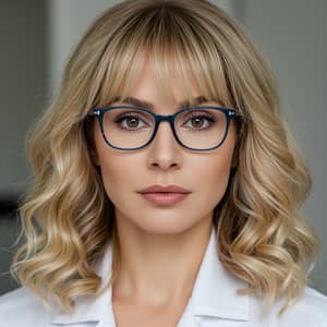 Portrait of a Woman with Wavy Blonde Hair