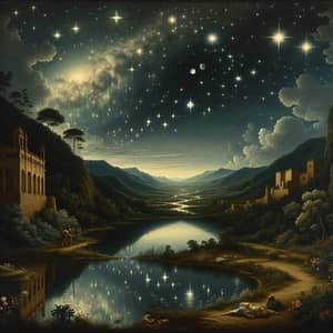 Venezuelan Night Sky, Renaissance Style - Celestial Landscape