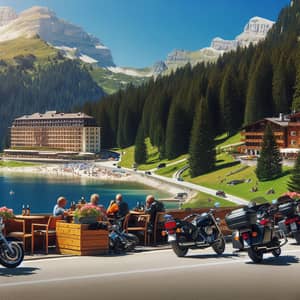 Picturesque Scene in Europe | Motorcycle Riders Enjoying Sunny Weather