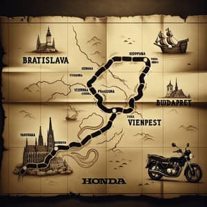 Explore Central Europe on a Honda Motorcycle - Route from Bratislava to Prague, Vienna, Budapest