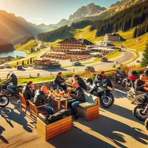 Exploring Europe: Bikers Enjoying Scenic Mountain Roads