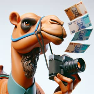 Camel Recording Cash in Pixar Style Animation