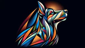 Abstract Dog Art: Geometric Shapes & Dynamic Colors