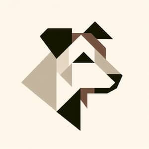 Minimalist Dog Art | Geometric & Subdued Colors