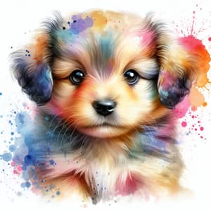 Adorable Watercolor Puppy Art - Chiot Aquarelle