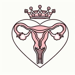 Heart Crown & Uterus Illustration