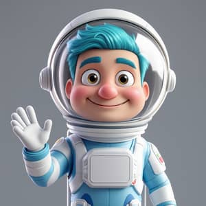 Friendly 3D Cartoon Astronaut Mascot Design