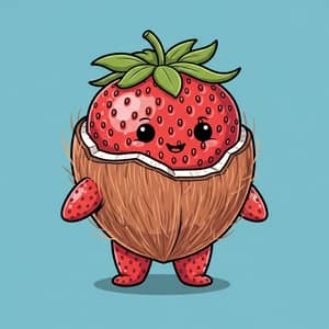 Hybrid Coconut and Strawberry Character Design