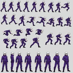 Satoru Gojo Sprite Sheet: Walking & Jumping Poses
