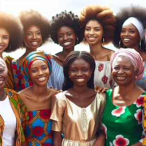 Smiling African Women in Traditional and Modern Outfits