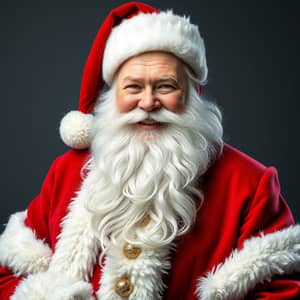 Photorealistic Santa Claus Portrait with Snowflakes