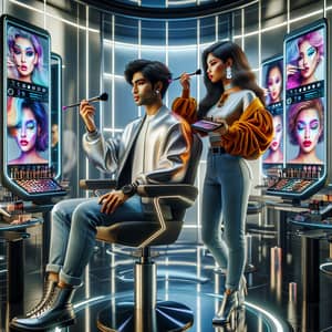 Futuristic Makeup Studio with Diverse Artists - Beauty Revolution