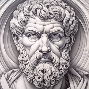 Ancient Roman Philosopher Pencil Art