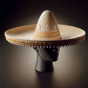 3D Mariachi Sombrero on Black Background