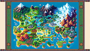 Epic 8-Bit Adventure Map: A Pixel Art Journey