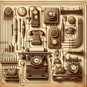 Vintage Secure Network Illustration with Analog Devices