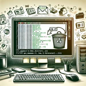 Linux Command to Delete Directories | Terminal Illustration