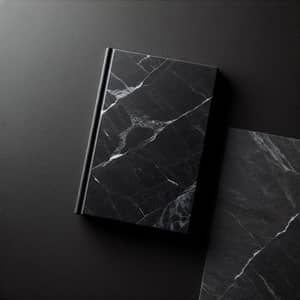 Realism Style Black Marble Stone Book Wall Art