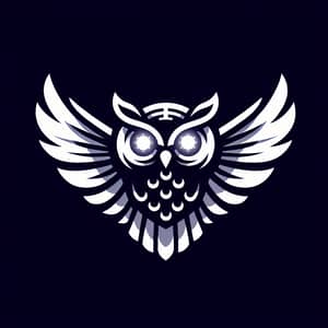 Vector Owl Logo with Glowing Infrared LED Eyes