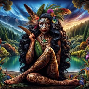 Maori Earth Mother Goddess Art - Spiritual Tribute to Papatuanuku