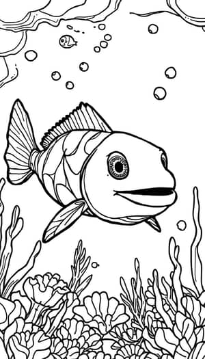 Underwater Marine Animal Coloring Page