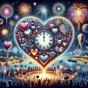 New Year's Heart: Festive Celebration of Love and Cheer