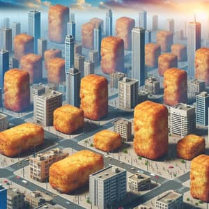 Golden Croquette Cityscape | Unique Imagery Sunset View