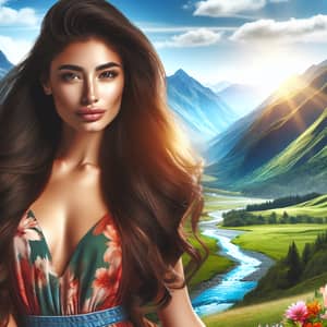 Hispanic Woman in Majestic Landscape | Natural Beauty