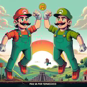 Plumber Brothers Jumping for Coins in Tepatlaxco