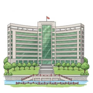 Gulou District Government Building: Hand-Painted Style
